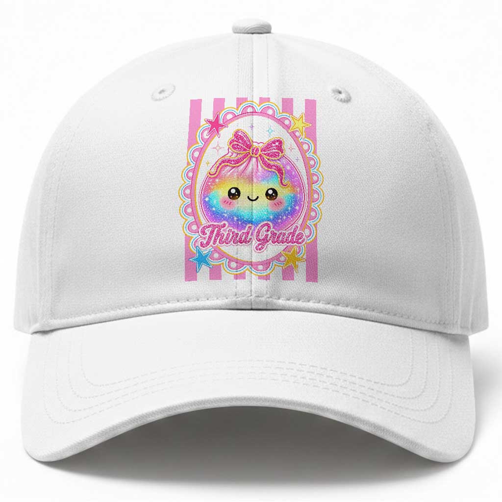 Kawaii Third Grade Glitter Dumpling Printed Graphic Baseball Cap Cute First Day Back To School for Students Teachers TS02 Print Your Wear