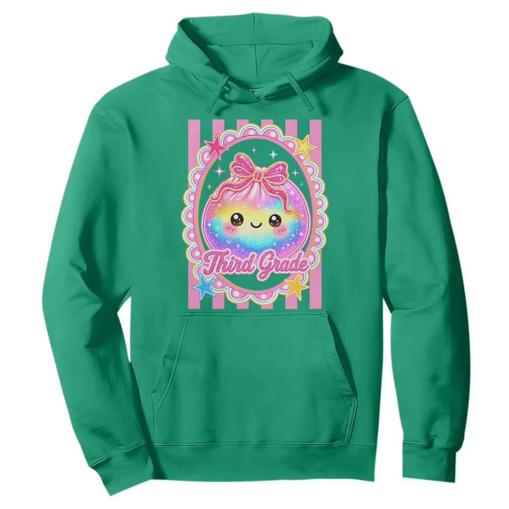 Kawaii Third Grade Glitter Dumpling Printed Graphic Hoodie Cute First Day Back To School for Students Teachers
