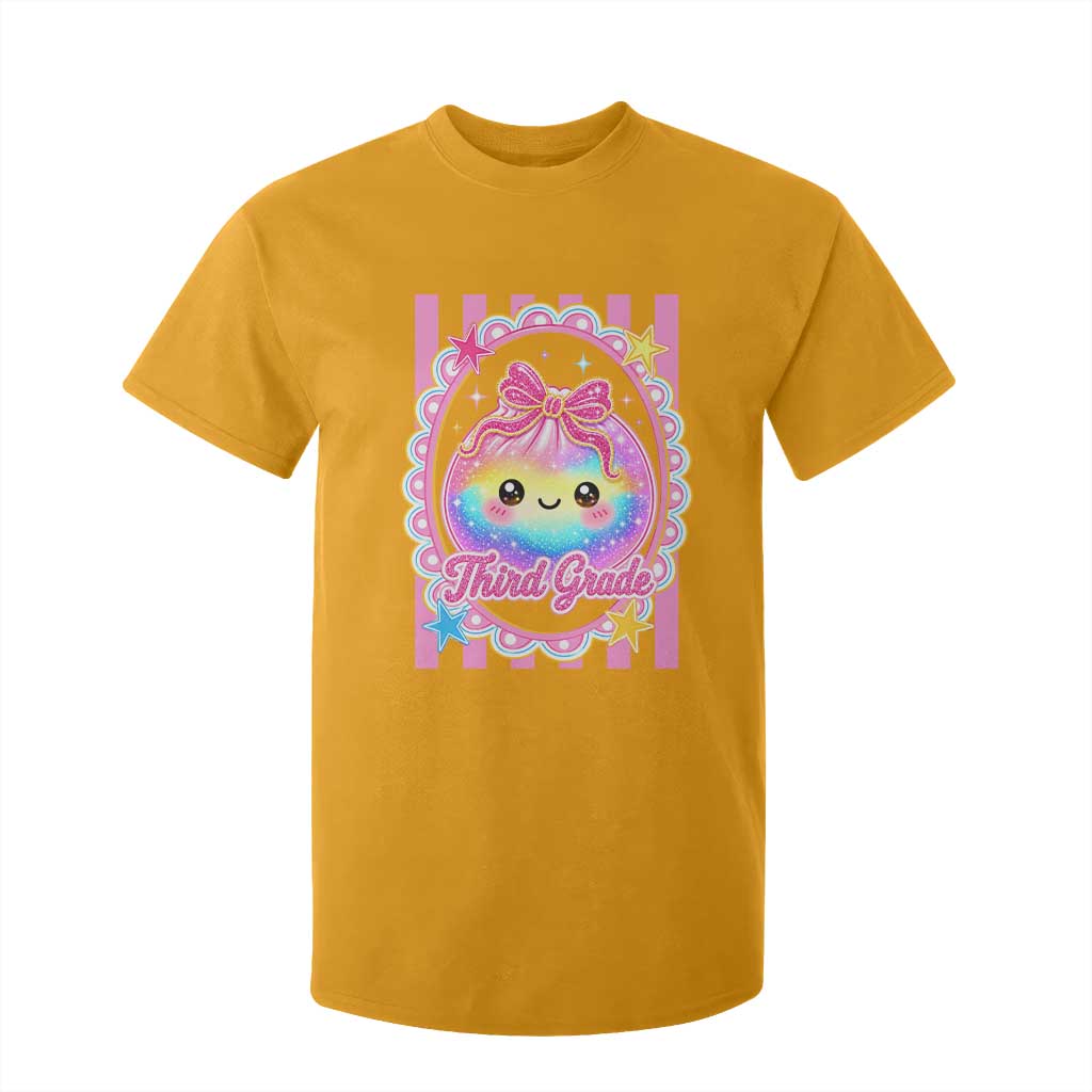 Kawaii Third Grade Glitter Dumpling Printed Graphic T Shirt For Kid Cute First Day Back To School for Students Teachers