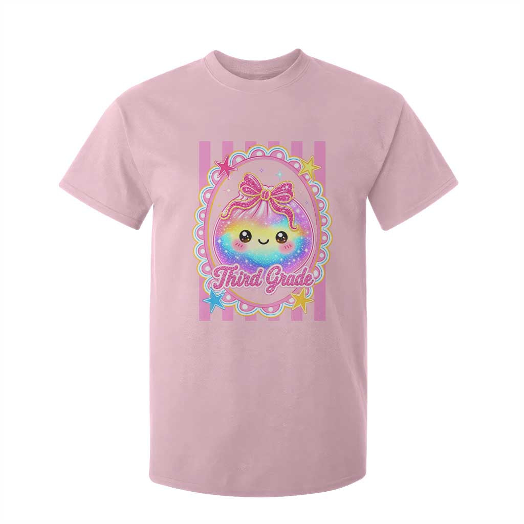 Kawaii Third Grade Glitter Dumpling Printed Graphic T Shirt For Kid Cute First Day Back To School for Students Teachers
