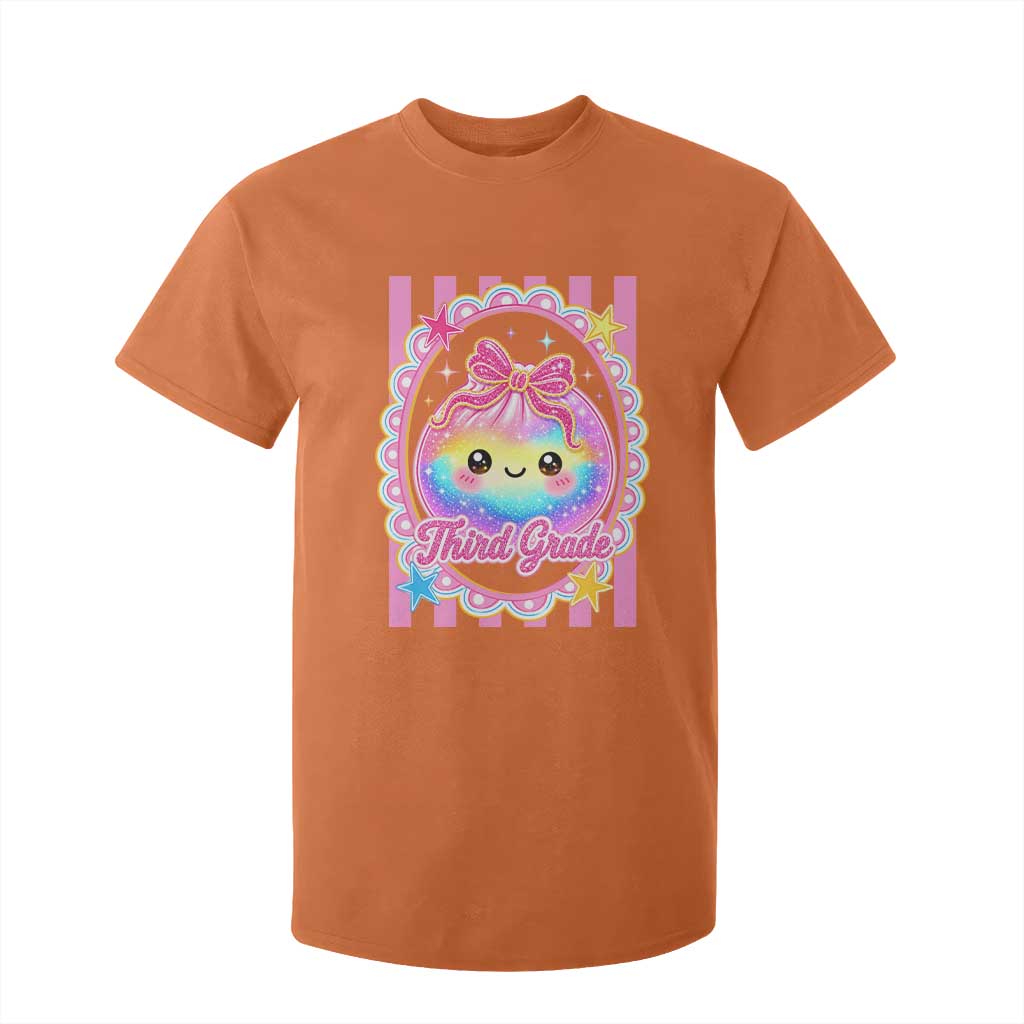Kawaii Third Grade Glitter Dumpling Printed Graphic T Shirt For Kid Cute First Day Back To School for Students Teachers