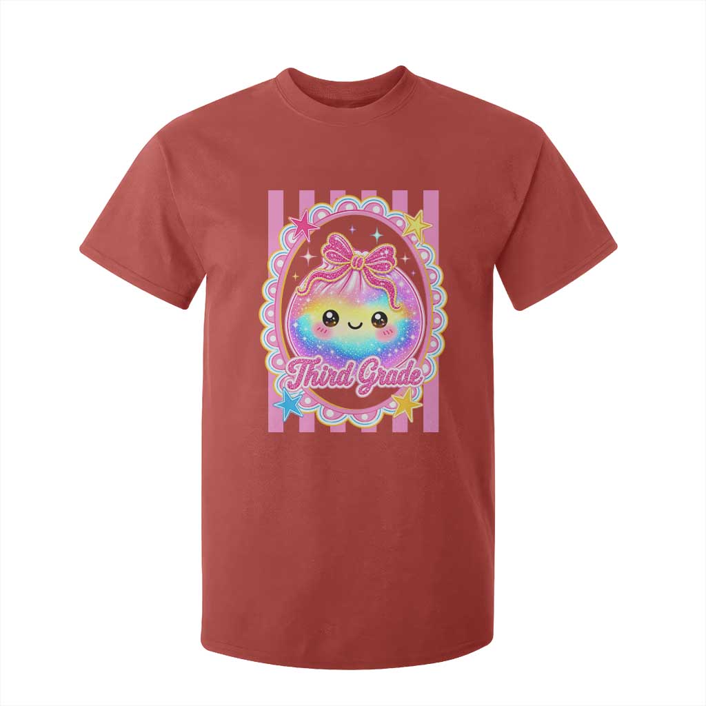 Kawaii Third Grade Glitter Dumpling Printed Graphic T Shirt For Kid Cute First Day Back To School for Students Teachers