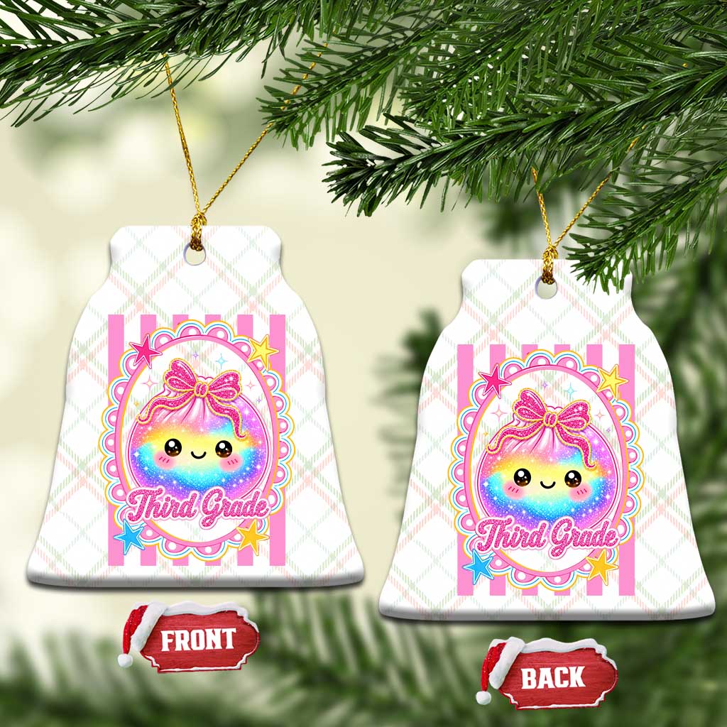 Kawaii Third Grade Glitter Dumpling Printed Graphic Ceramic Ornament Cute First Day Back To School for Students Teachers