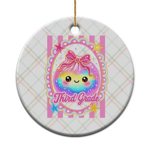 Kawaii Third Grade Glitter Dumpling Printed Graphic Ceramic Ornament Cute First Day Back To School for Students Teachers
