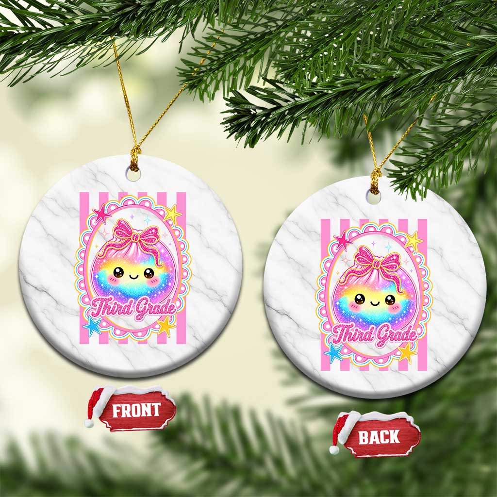Kawaii Third Grade Glitter Dumpling Printed Graphic Ceramic Ornament Cute First Day Back To School for Students Teachers TS02 1pc White Marble Print Your Wear