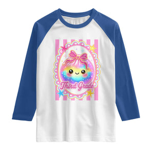 Kawaii Third Grade Glitter Dumpling Printed Graphic Raglan Shirt Cute First Day Back To School for Students Teachers