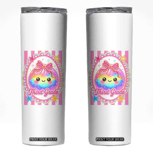 Kawaii Third Grade Glitter Dumpling Printed Graphic Skinny Tumbler Cute First Day Back To School for Students Teachers