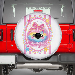 Kawaii Third Grade Glitter Dumpling Printed Graphic Spare Tire Cover Cute First Day Back To School for Students Teachers