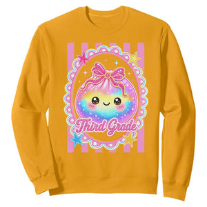 Kawaii Third Grade Glitter Dumpling Printed Graphic Sweatshirt Cute First Day Back To School for Students Teachers