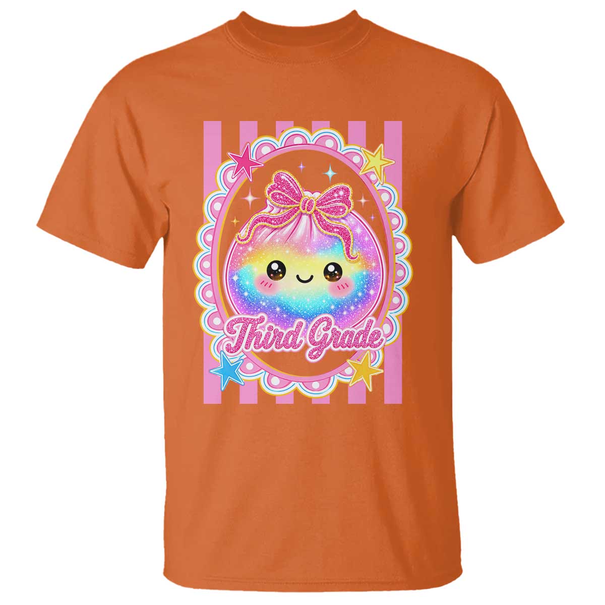 Kawaii Third Grade Glitter Dumpling Printed Graphic T Shirt Cute First Day Back To School for Students Teachers