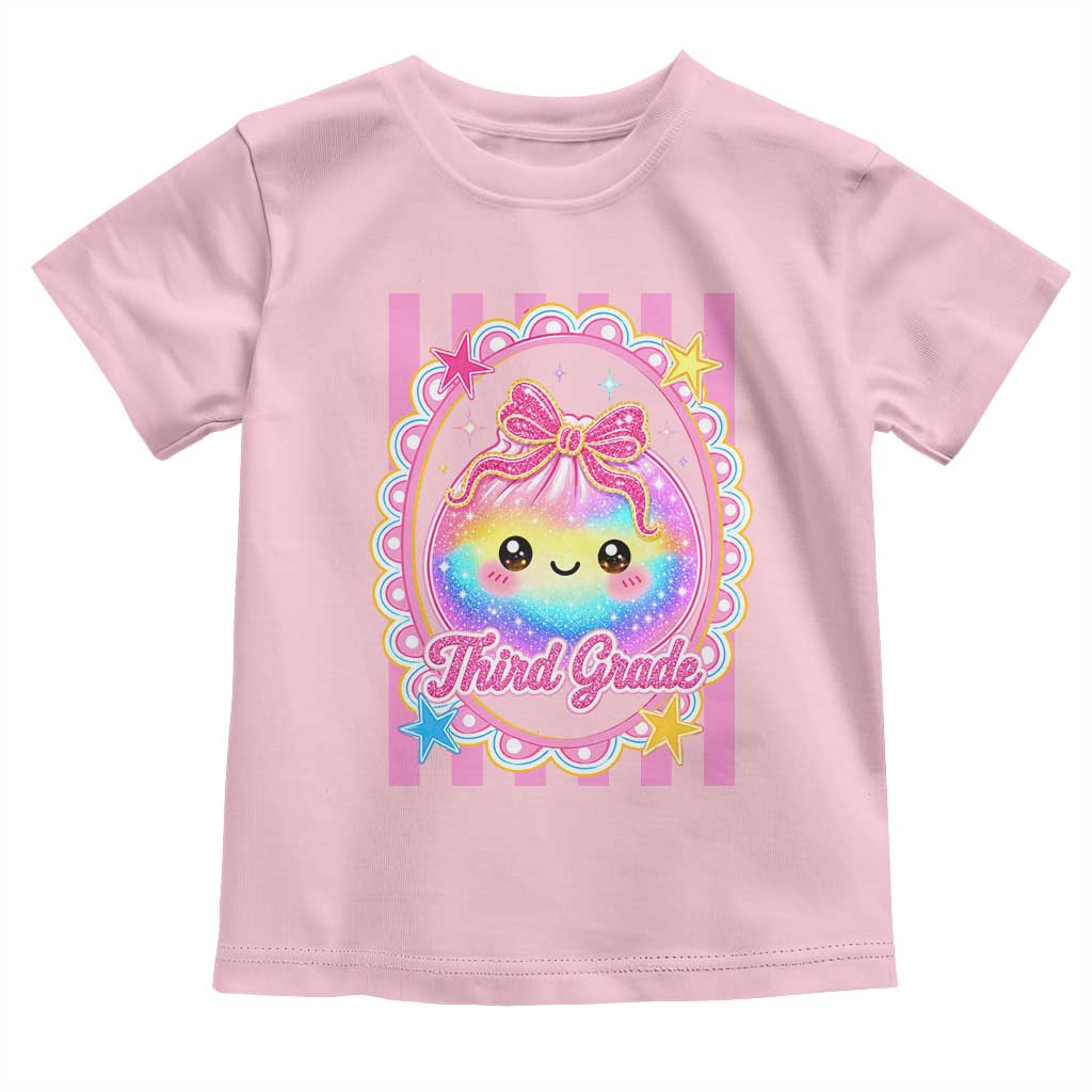 Kawaii Third Grade Glitter Dumpling Printed Graphic Toddler T Shirt Cute First Day Back To School for Students Teachers