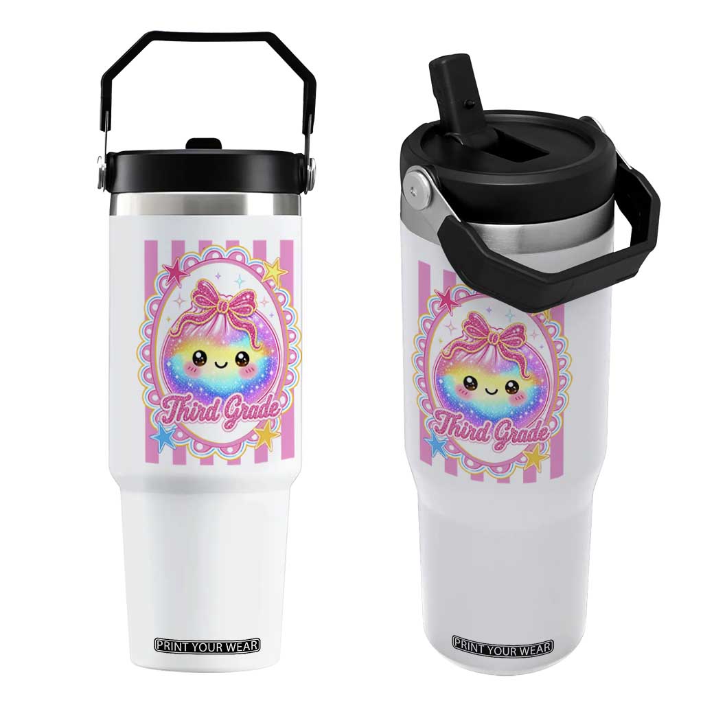 Kawaii Third Grade Glitter Dumpling Printed Graphic Flip Straw Tumbler Cute First Day Back To School for Students Teachers TS02 One Size: 30 oz White Print Your Wear