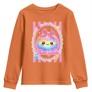 Kawaii Third Grade Glitter Dumpling Printed Graphic Youth Sweatshirt Cute First Day Back To School for Students Teachers