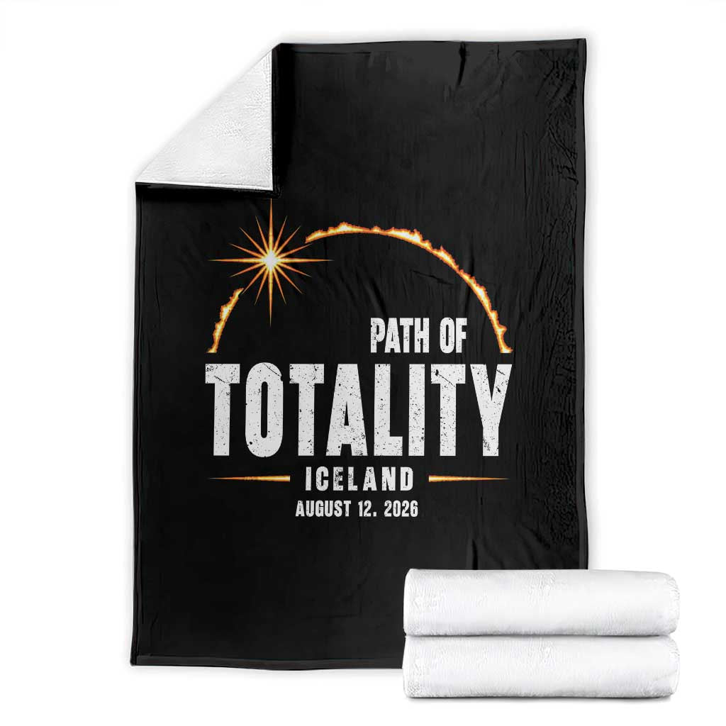 Path of Totality Iceland August 12 2026 Throw Blanket Total Solar Eclipse Astronomy Travel Gift TS02 Black Print Your Wear