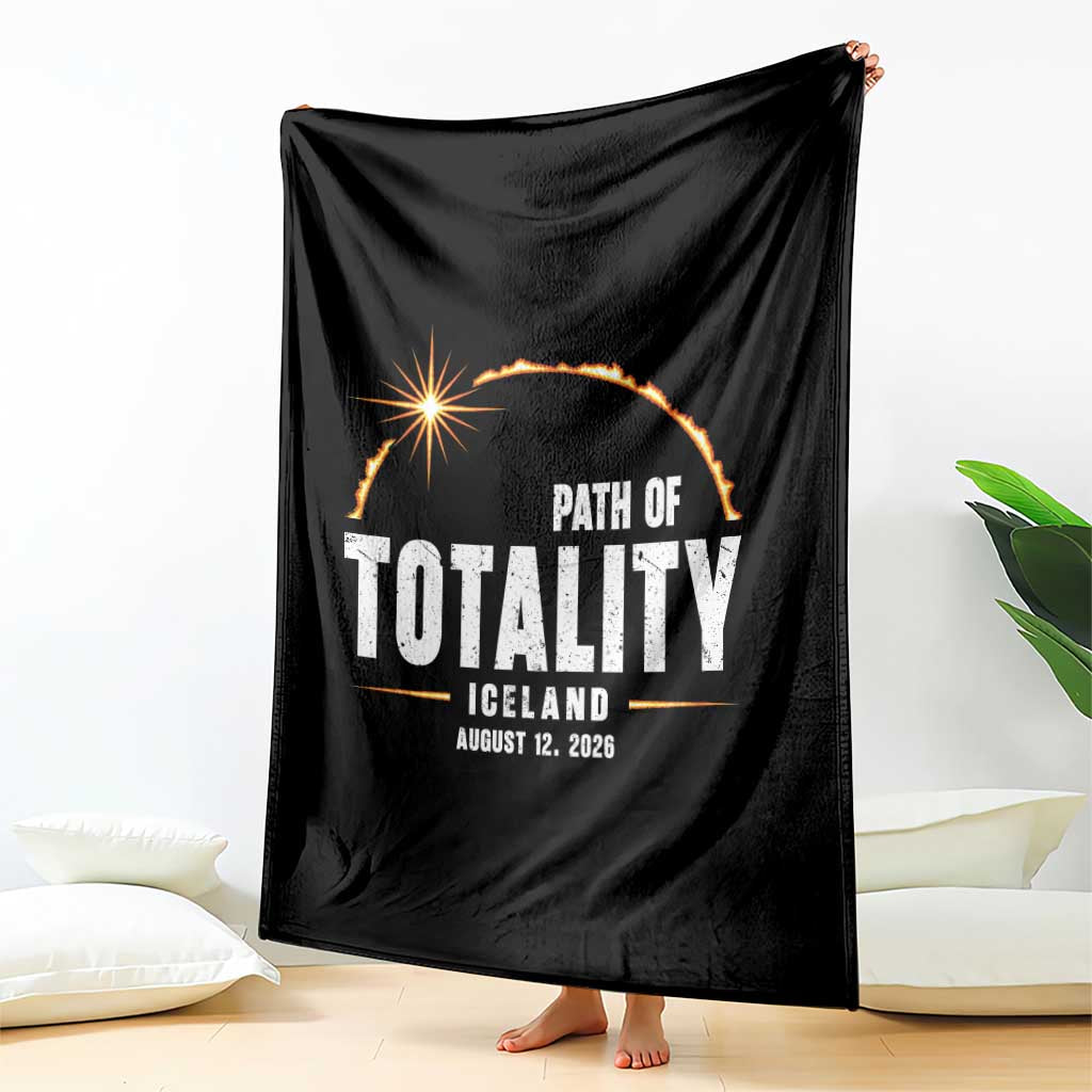 Path of Totality Iceland August 12 2026 Throw Blanket Total Solar Eclipse Astronomy Travel Gift