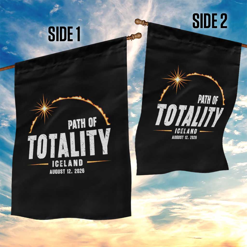Path of Totality Iceland August 12 2026 Garden Flag Total Solar Eclipse Astronomy Travel Gift