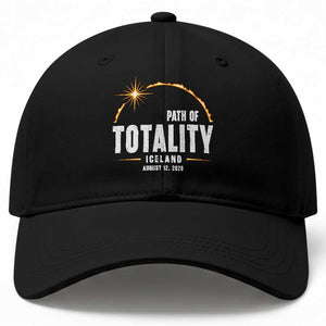 Path of Totality Iceland August 12 2026 Baseball Cap Total Solar Eclipse Astronomy Travel Gift