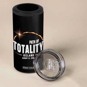 Path of Totality Iceland August 12 2026 4 in 1 Can Cooler Tumbler Total Solar Eclipse Astronomy Travel Gift