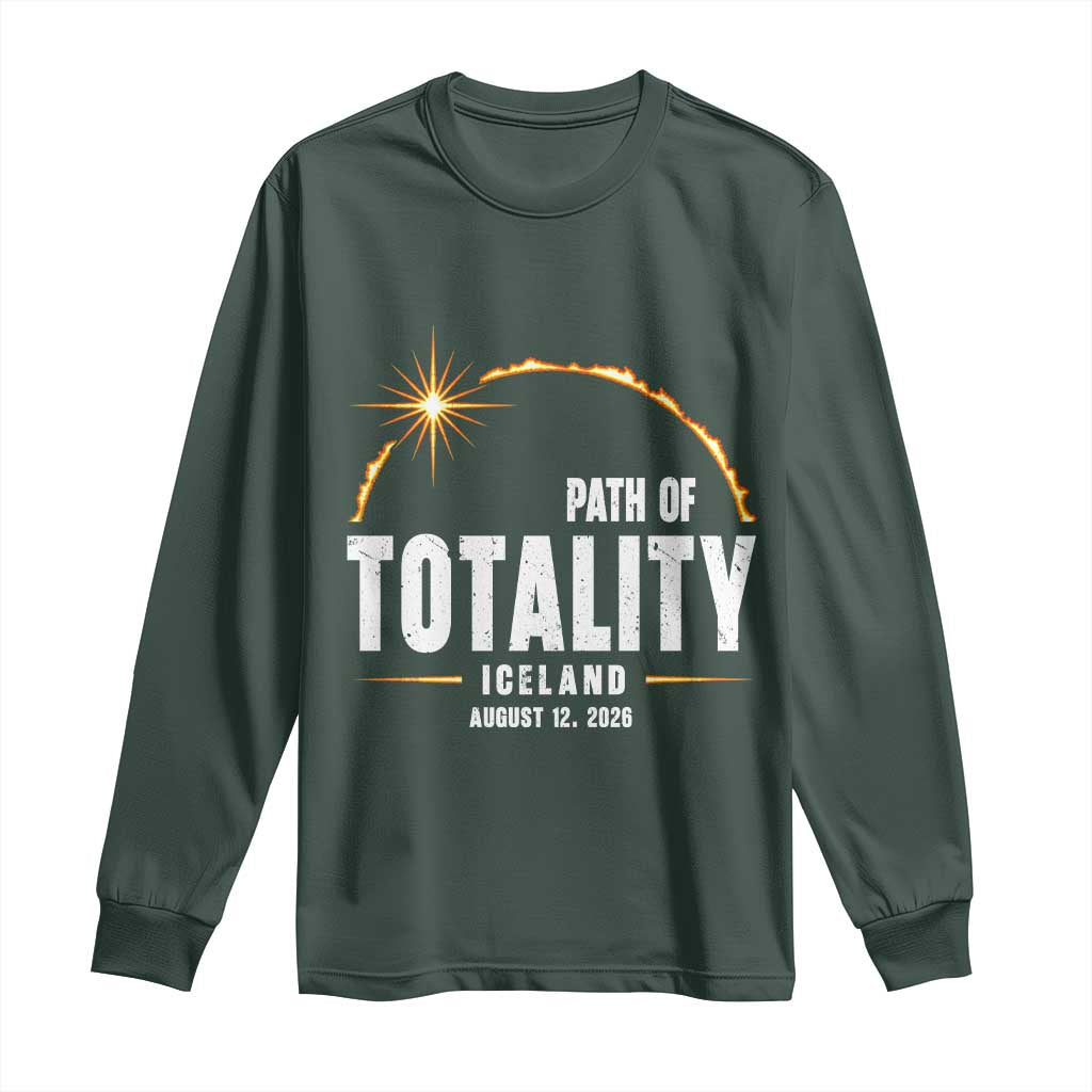 Path of Totality Iceland August 12 2026 Long Sleeve Shirt Total Solar Eclipse Astronomy Travel Gift