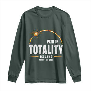 Path of Totality Iceland August 12 2026 Long Sleeve Shirt Total Solar Eclipse Astronomy Travel Gift