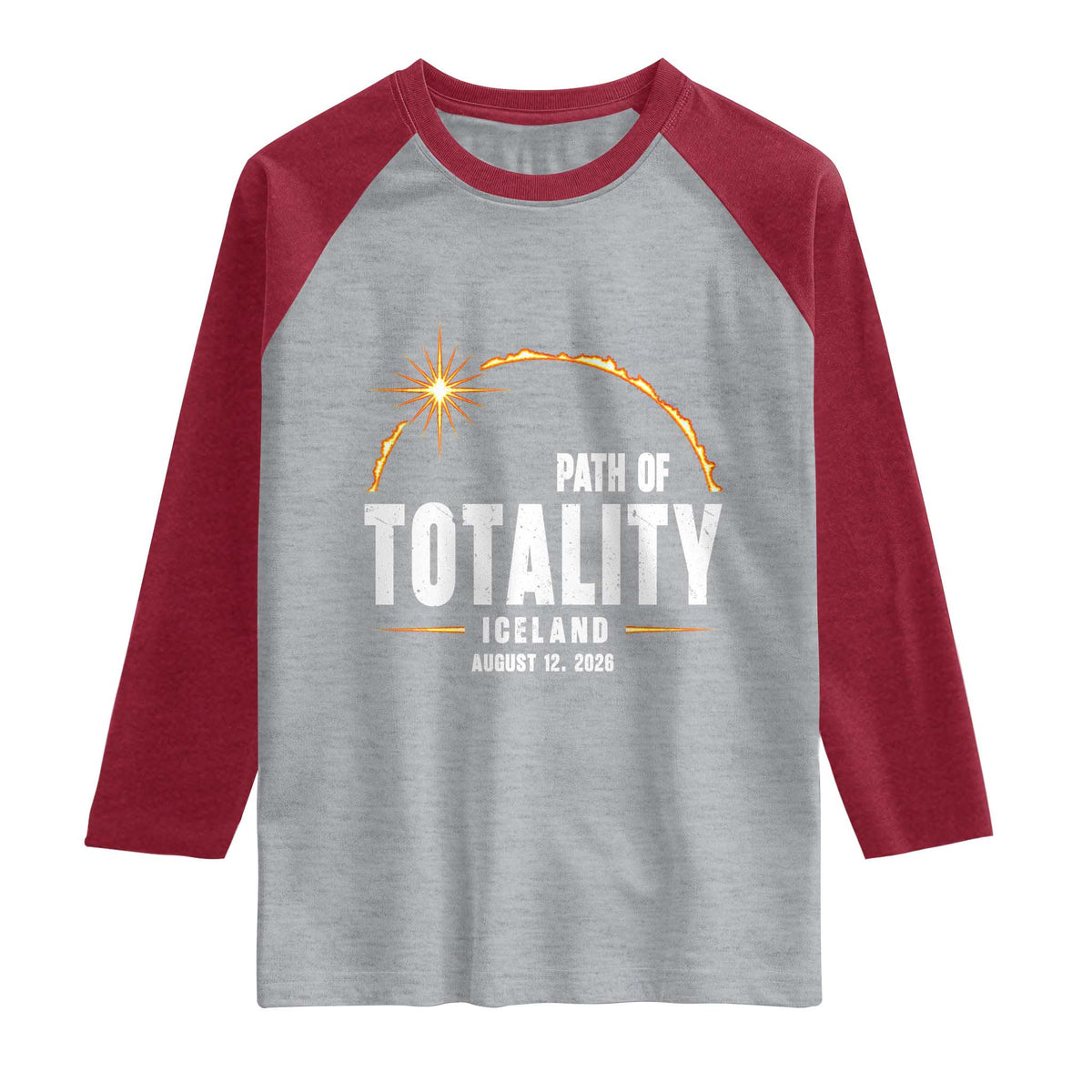Path of Totality Iceland August 12 2026 Raglan Shirt Total Solar Eclipse Astronomy Travel Gift