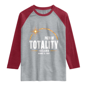 Path of Totality Iceland August 12 2026 Raglan Shirt Total Solar Eclipse Astronomy Travel Gift
