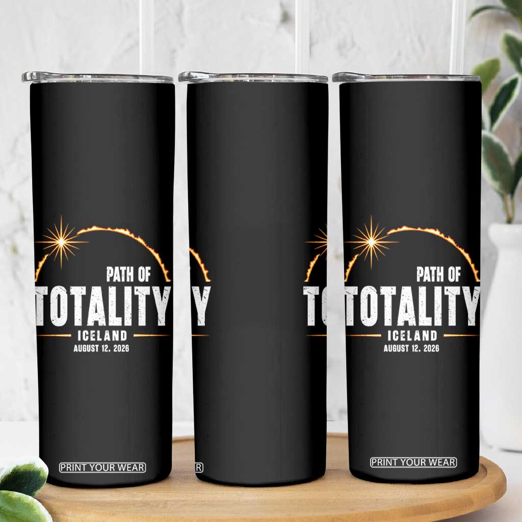 Path of Totality Iceland August 12 2026 Skinny Tumbler Total Solar Eclipse Astronomy Travel Gift