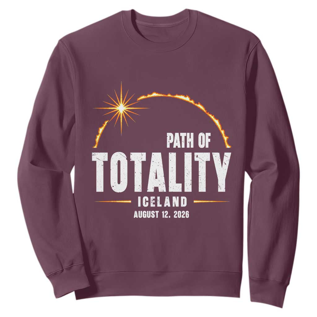 Path of Totality Iceland August 12 2026 Sweatshirt Total Solar Eclipse Astronomy Travel Gift