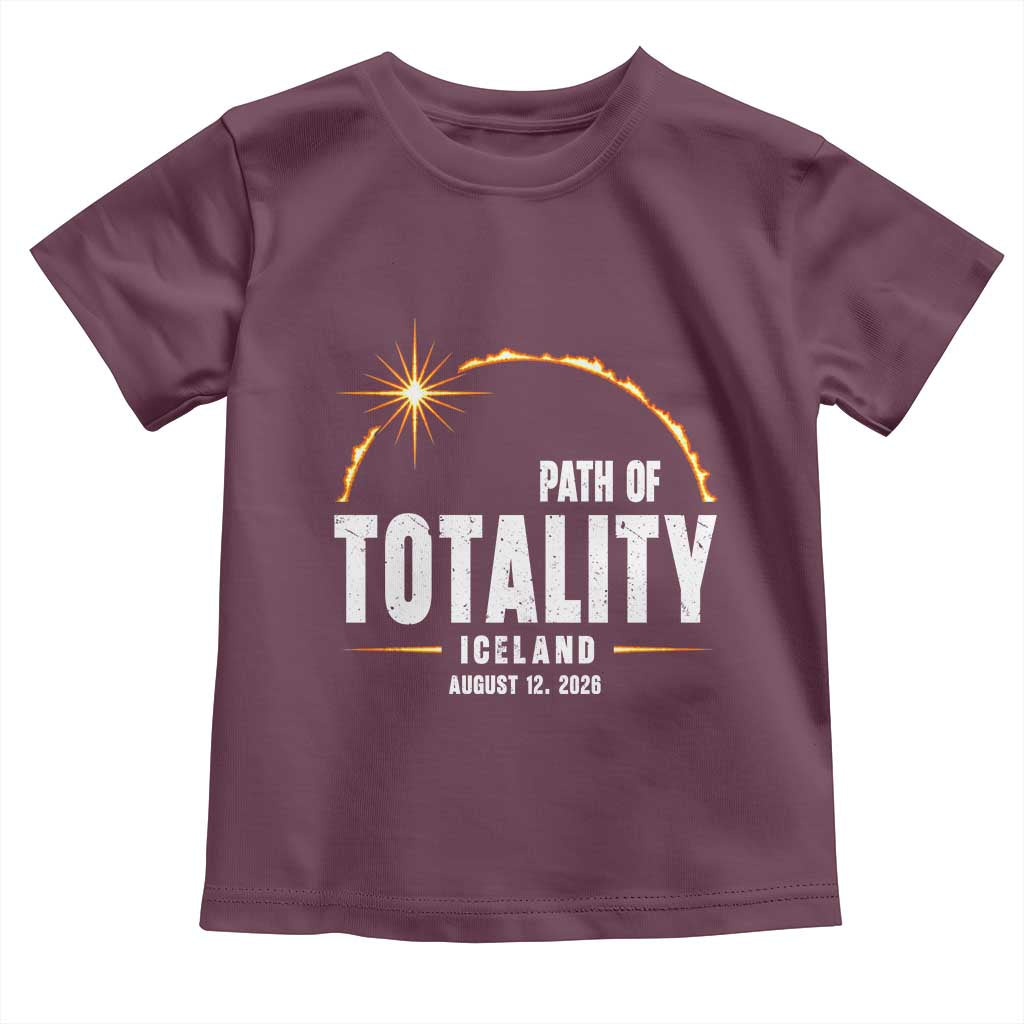 Path of Totality Iceland August 12 2026 Toddler T Shirt Total Solar Eclipse Astronomy Travel Gift