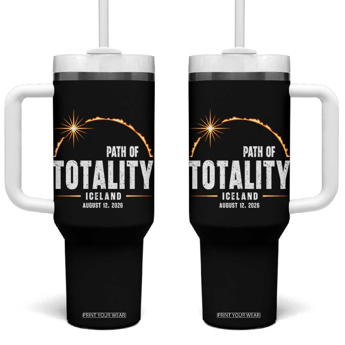 Path of Totality Iceland August 12 2026 Tumbler With Handle Total Solar Eclipse Astronomy Travel Gift