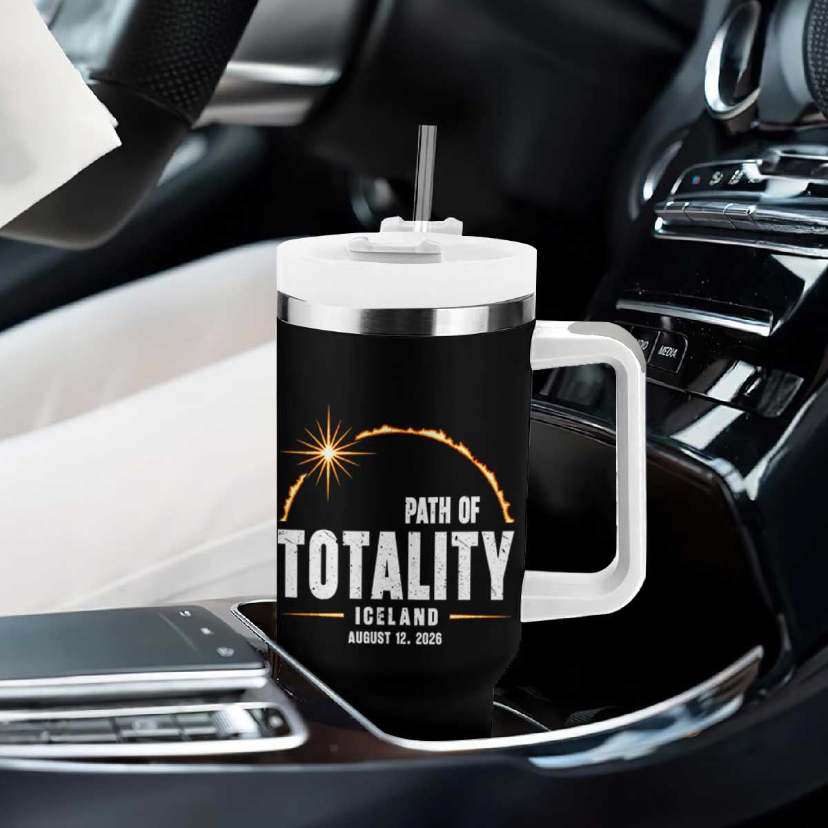 Path of Totality Iceland August 12 2026 Tumbler With Handle Total Solar Eclipse Astronomy Travel Gift
