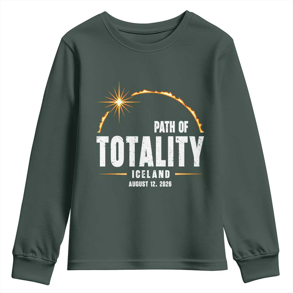 Path of Totality Iceland August 12 2026 Youth Sweatshirt Total Solar Eclipse Astronomy Travel Gift