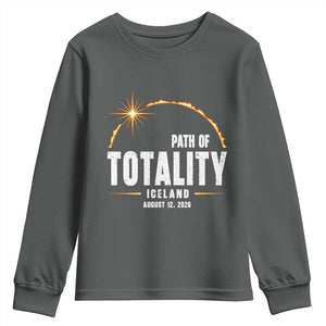 Path of Totality Iceland August 12 2026 Youth Sweatshirt Total Solar Eclipse Astronomy Travel Gift