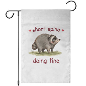 Cute Watercolor Jimothy the Raccoon Inspirational Garden Flag Short Spine Doing Fine Viral Seattle Trash Panda Supporter
