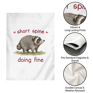 Cute Watercolor Jimothy the Raccoon Inspirational Garden Flag Short Spine Doing Fine Viral Seattle Trash Panda Supporter