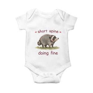 Cute Watercolor Jimothy the Raccoon Inspirational Baby Onesie Short Spine Doing Fine Viral Seattle Trash Panda Supporter
