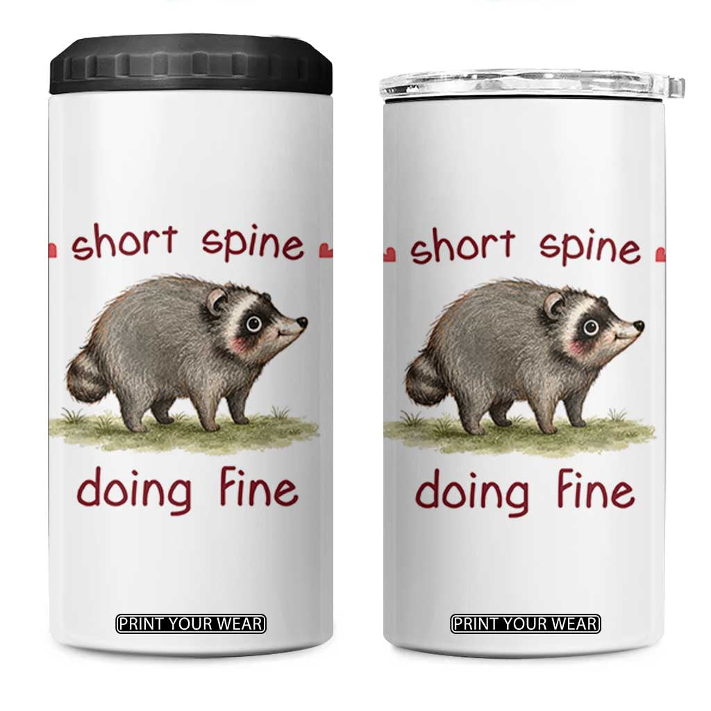 Cute Watercolor Jimothy the Raccoon Inspirational 4 in 1 Can Cooler Tumbler Short Spine Doing Fine Viral Seattle Trash Panda Supporter