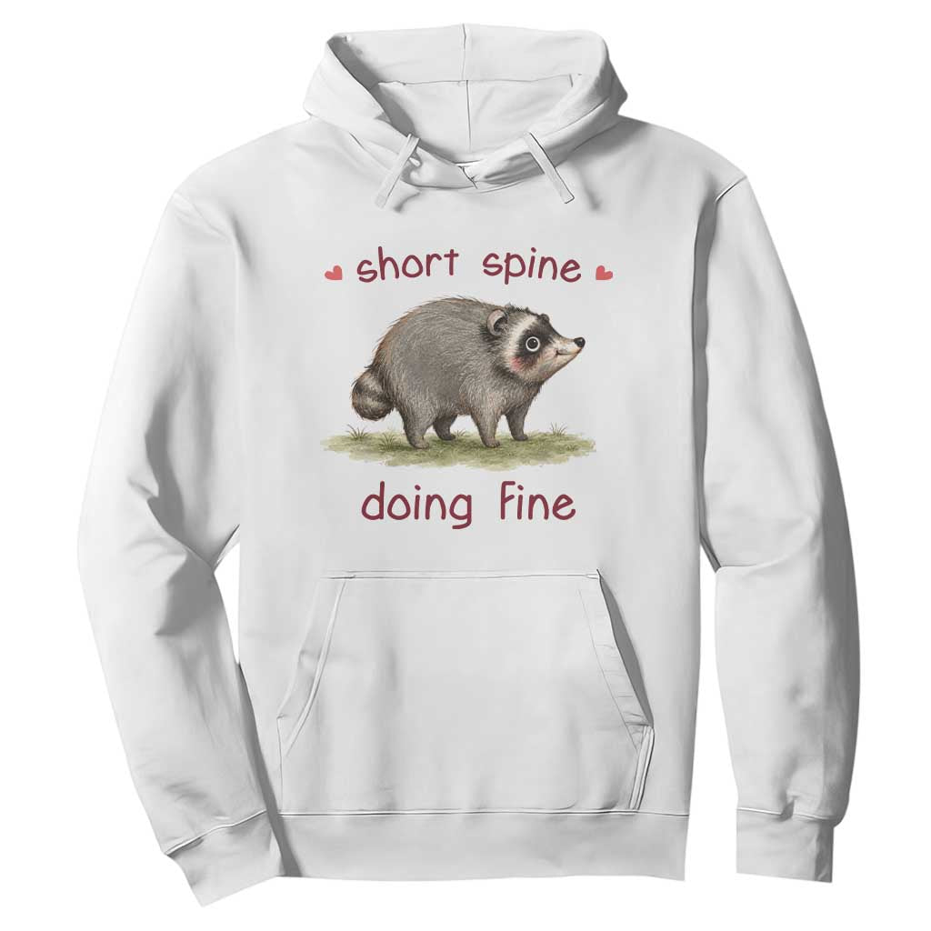 Cute Watercolor Jimothy the Raccoon Inspirational Hoodie Short Spine Doing Fine Viral Seattle Trash Panda Supporter TS02 White Print Your Wear