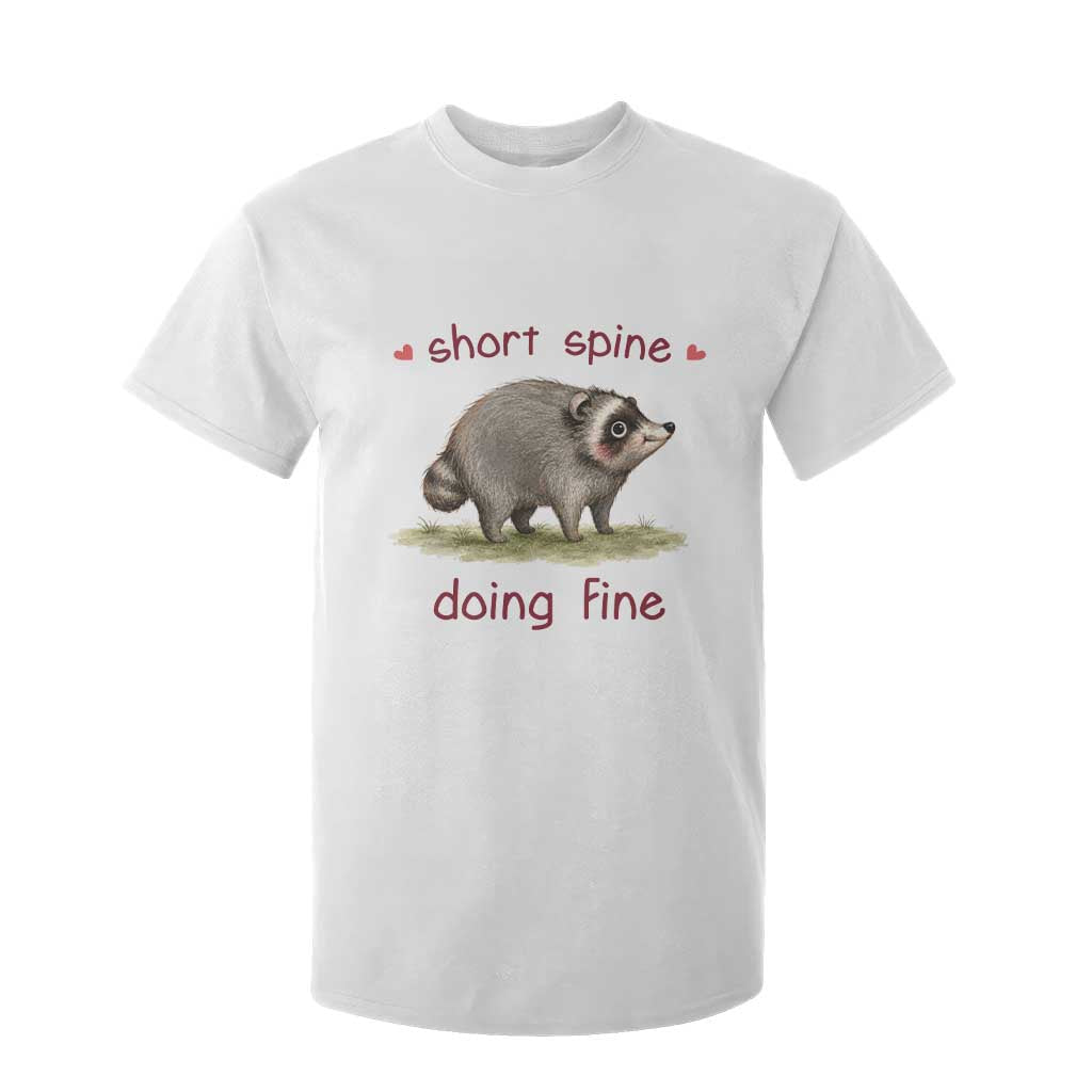 Cute Watercolor Jimothy the Raccoon Inspirational T Shirt For Kid Short Spine Doing Fine Viral Seattle Trash Panda Supporter TS02 White Print Your Wear