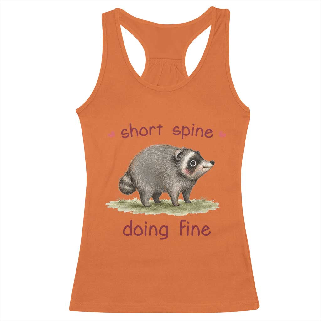 Cute Watercolor Jimothy the Raccoon Inspirational Racerback Tank Top Short Spine Doing Fine Viral Seattle Trash Panda Supporter