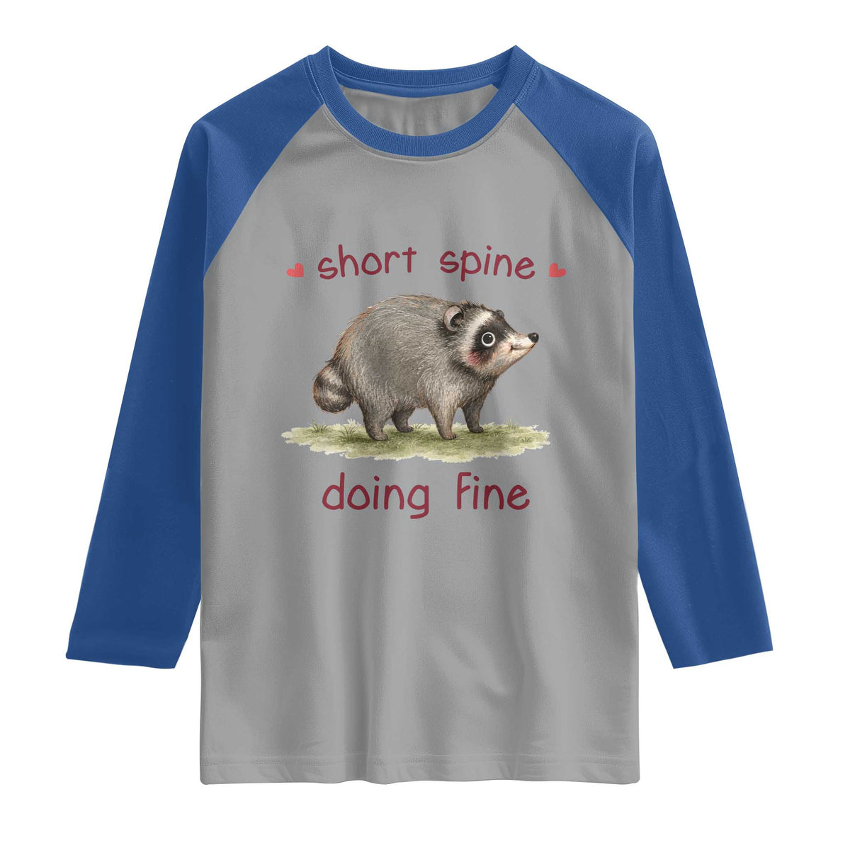 Cute Watercolor Jimothy the Raccoon Inspirational Raglan Shirt Short Spine Doing Fine Viral Seattle Trash Panda Supporter
