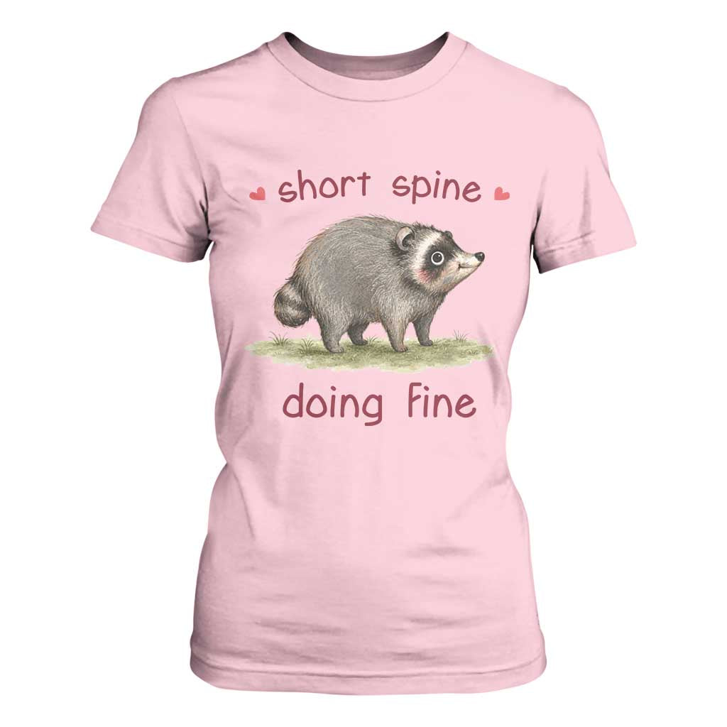 Cute Watercolor Jimothy the Raccoon Inspirational T Shirt For Women Short Spine Doing Fine Viral Seattle Trash Panda Supporter