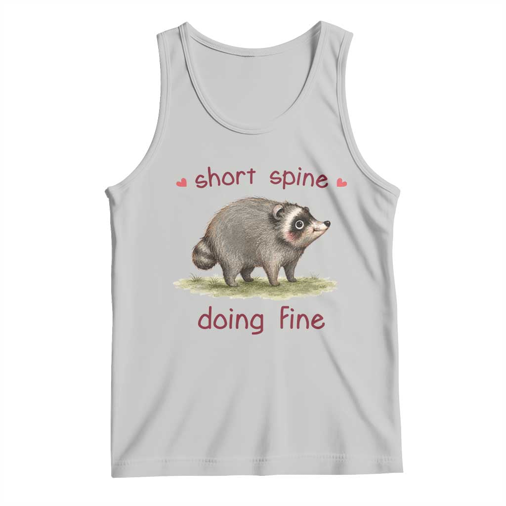 Cute Watercolor Jimothy the Raccoon Inspirational Tank Top Short Spine Doing Fine Viral Seattle Trash Panda Supporter