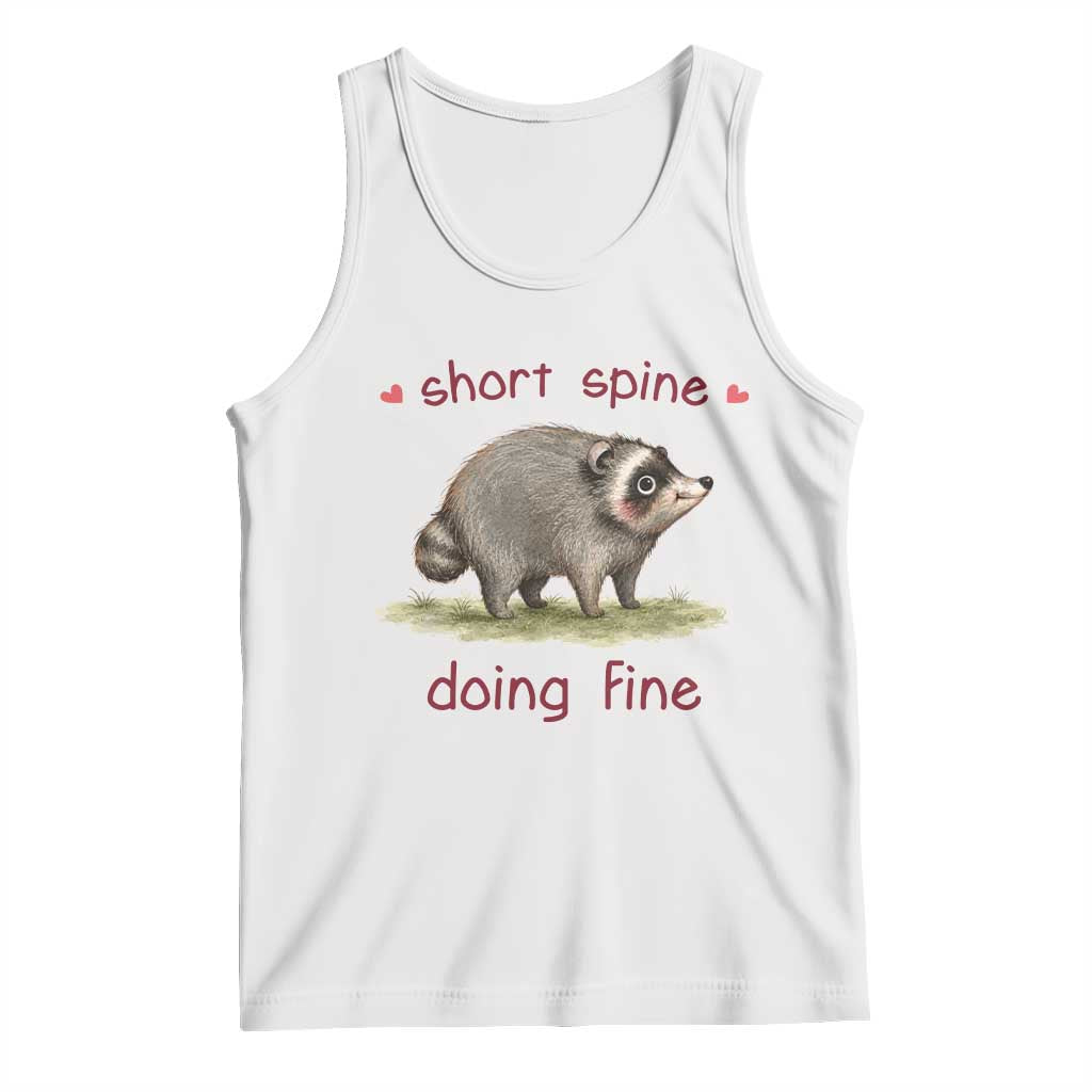 Cute Watercolor Jimothy the Raccoon Inspirational Tank Top Short Spine Doing Fine Viral Seattle Trash Panda Supporter TS02 White Print Your Wear