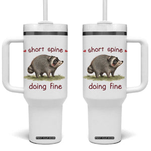 Cute Watercolor Jimothy the Raccoon Inspirational Tumbler With Handle Short Spine Doing Fine Viral Seattle Trash Panda Supporter