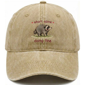Cute Watercolor Jimothy the Raccoon Inspirational Washed Cotton Baseball Cap Short Spine Doing Fine Viral Seattle Trash Panda Supporter