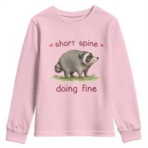 Cute Watercolor Jimothy the Raccoon Inspirational Youth Sweatshirt Short Spine Doing Fine Viral Seattle Trash Panda Supporter