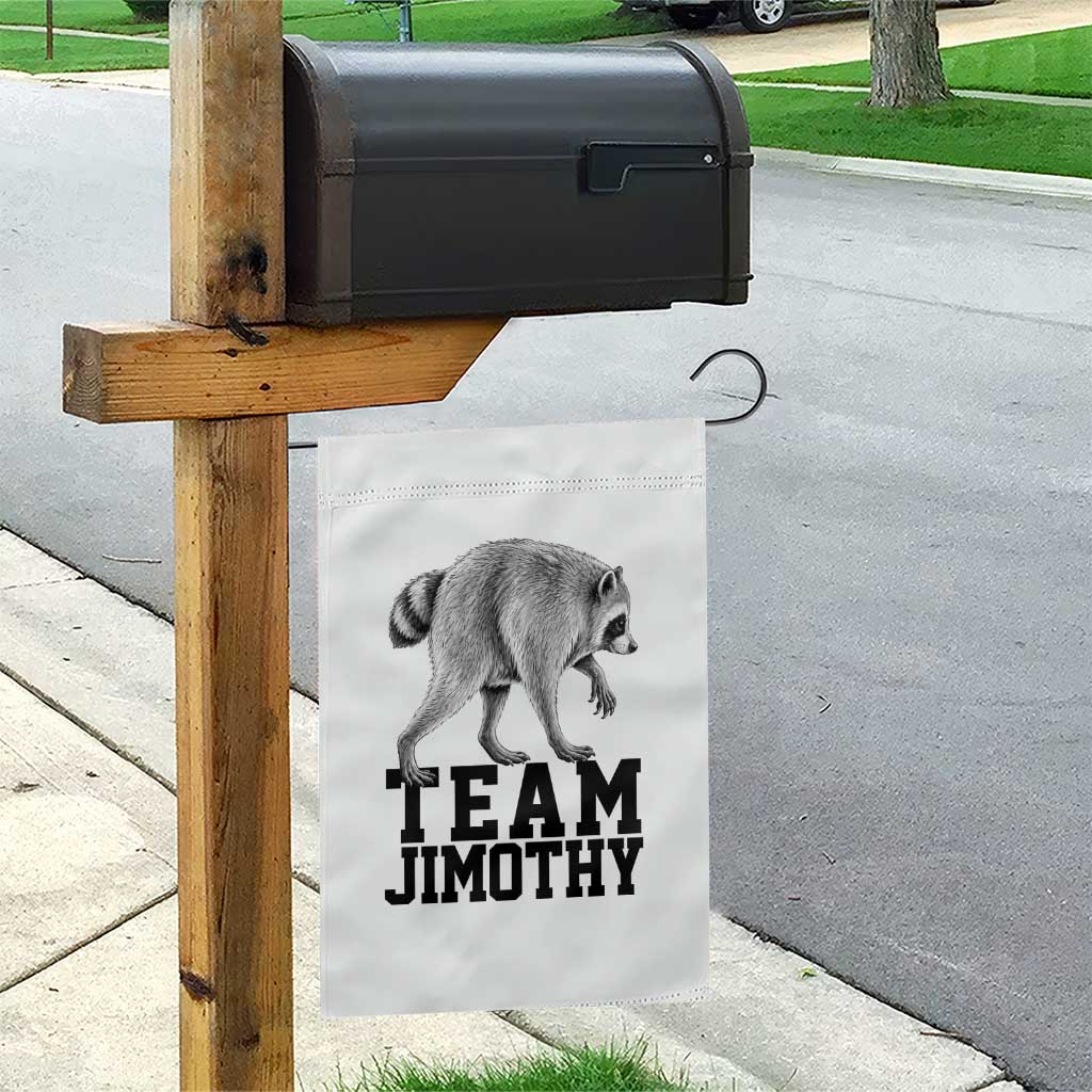 Team Jimothy Viral Seattle Raccoon Garden Flag Vintage Trash Panda Meme Graphic