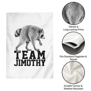 Team Jimothy Viral Seattle Raccoon Garden Flag Vintage Trash Panda Meme Graphic