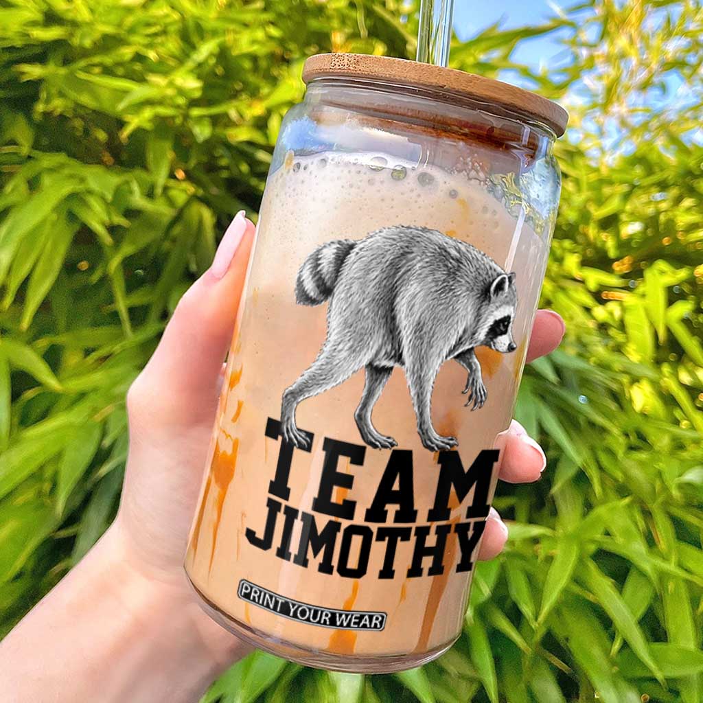 Team Jimothy Viral Seattle Raccoon Glass Can Vintage Trash Panda Meme Graphic TS02 White Print Your Wear
